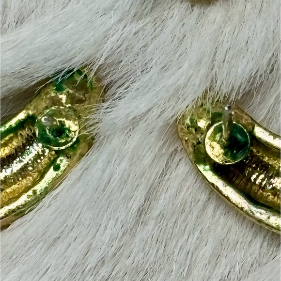 Vintage Rhinestone Crystal and Black Enamel Earrings - Picture 14 of 17